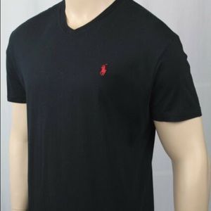 Polo Ralph Lauren Mens Black Short Sleeve V-neck